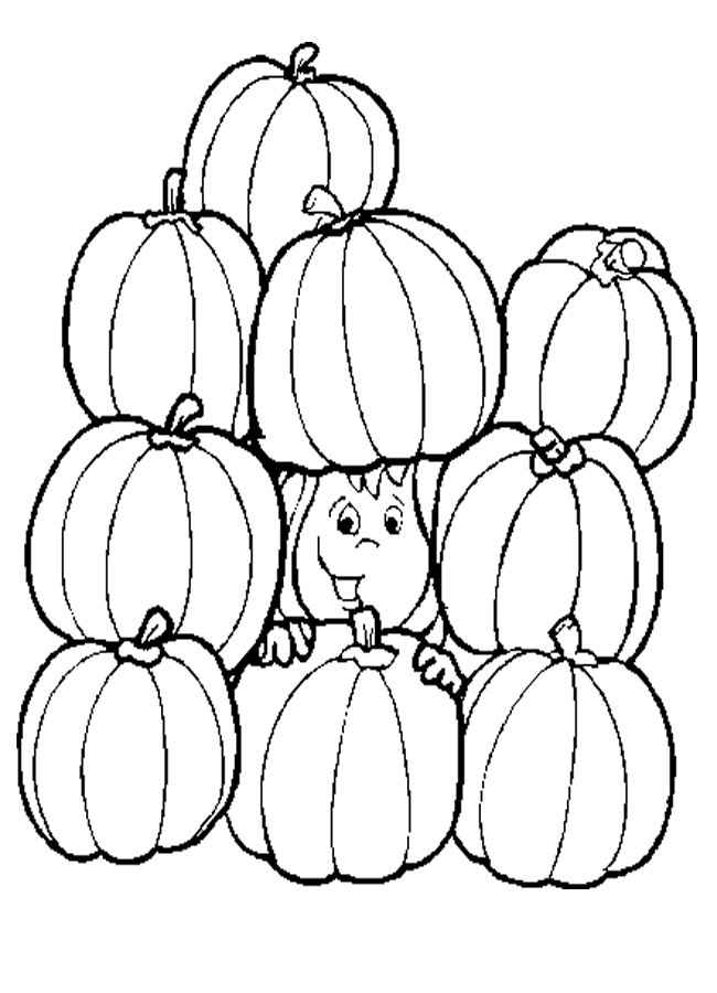 32 Pumpkin Coloring Pages for Kids Printable 27