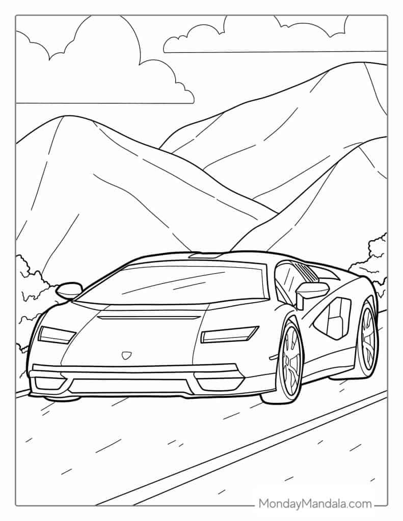 32 Sleek Lamborghini Coloring Pages Printable 1