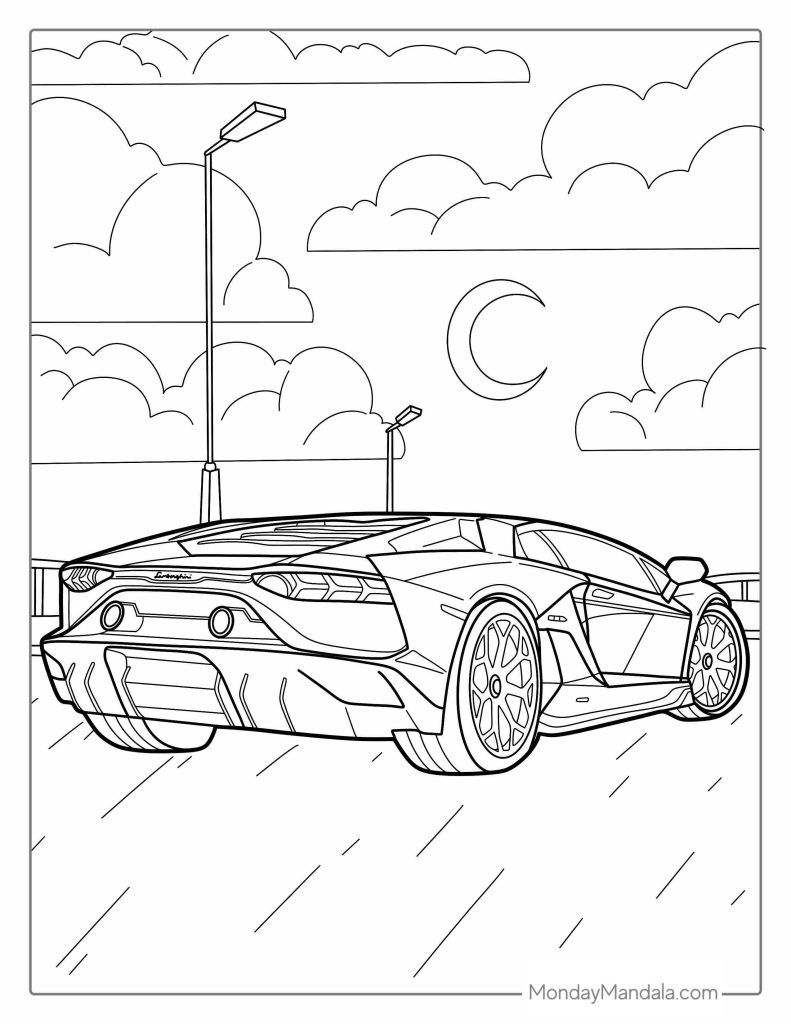 32 Sleek Lamborghini Coloring Pages Printable 15