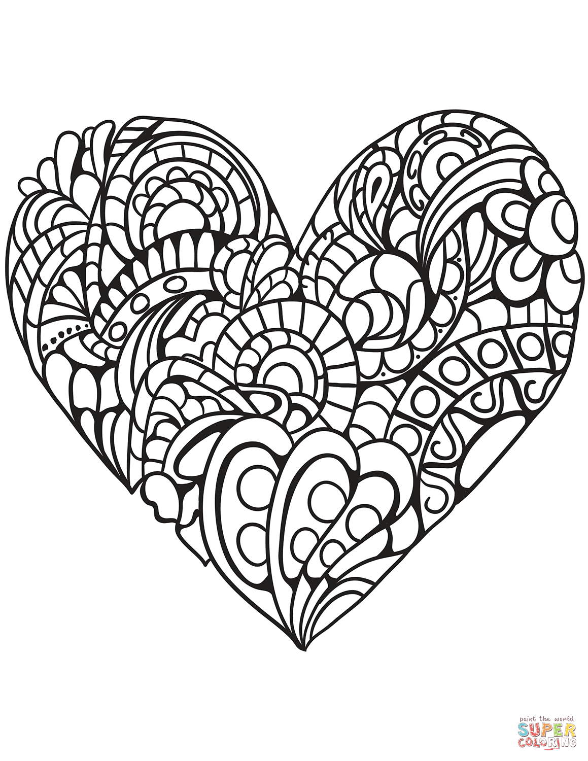 33 Detailed Heart Coloring Pages Printable 1