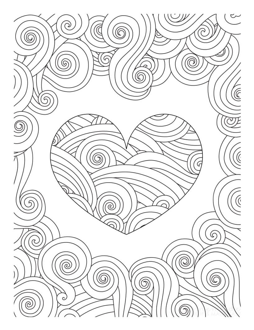 33 Detailed Heart Coloring Pages Printable 28