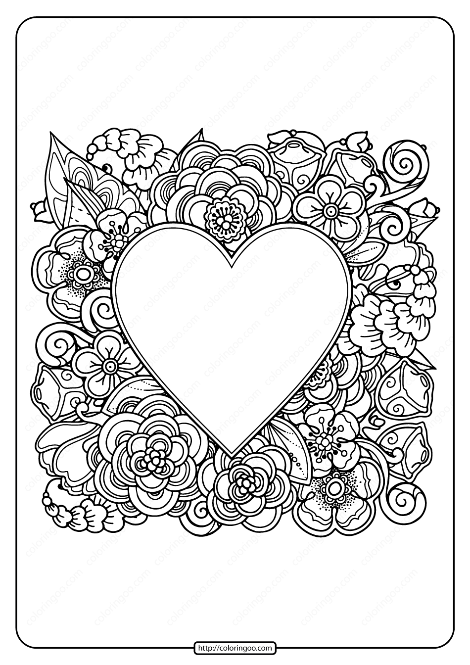 33 Detailed Heart Coloring Pages Printable 8