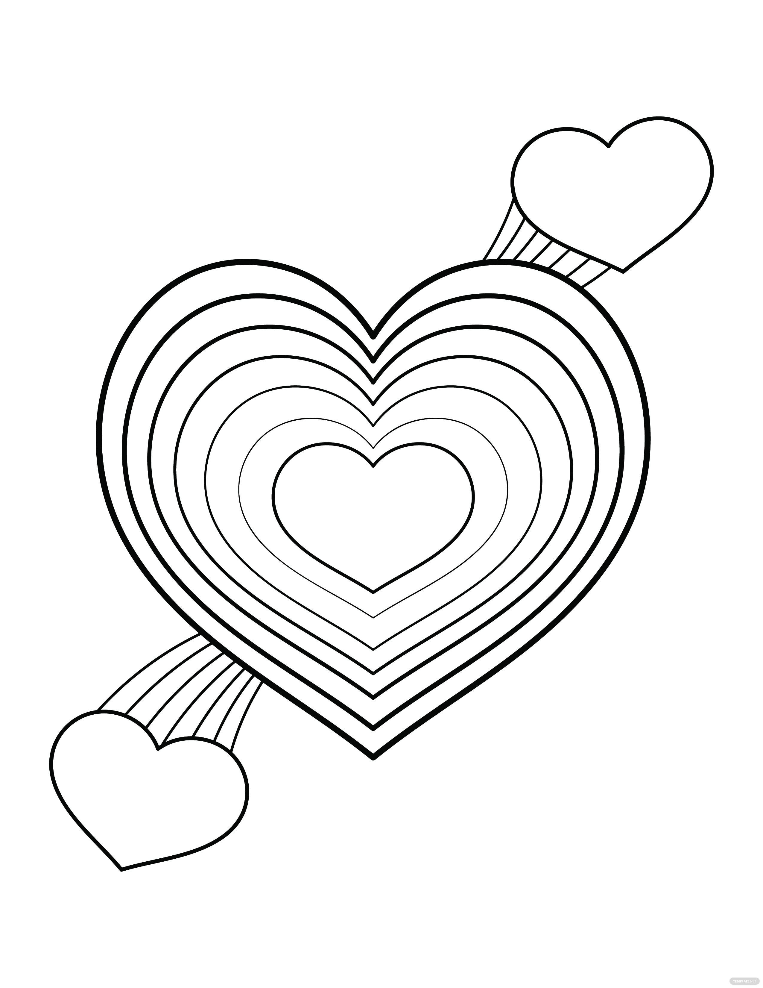 33 Detailed Heart Coloring Pages Printable 9