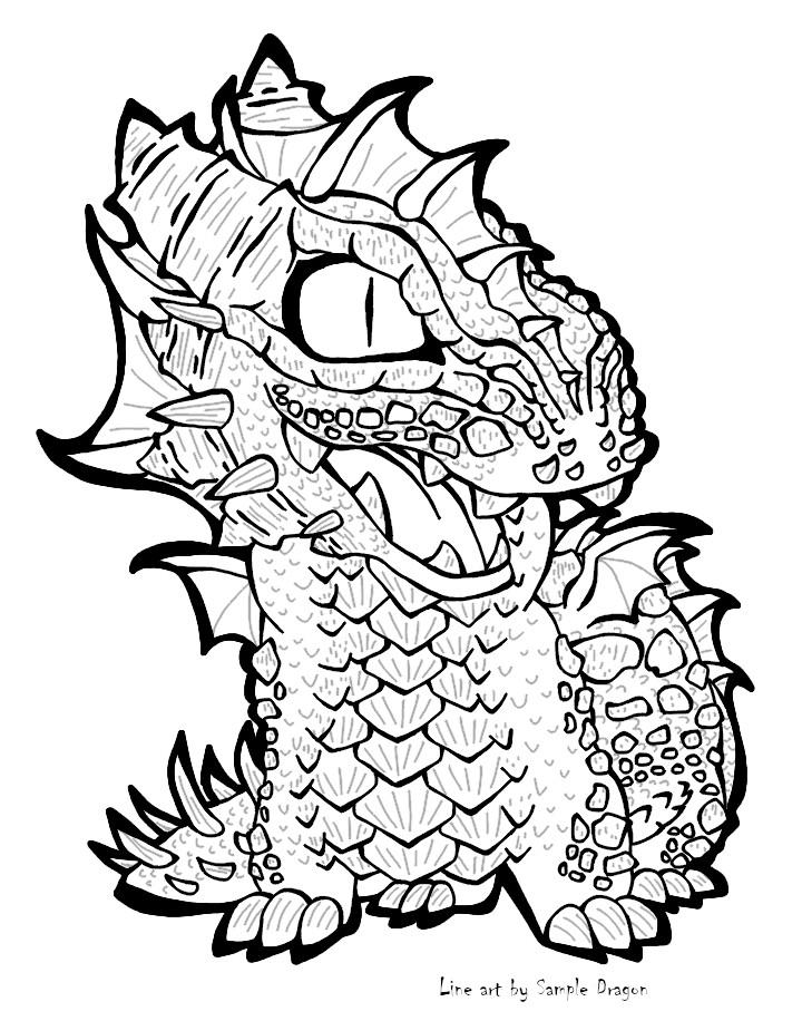 33 Fantasy Water Dragon Coloring Pages Printable 11