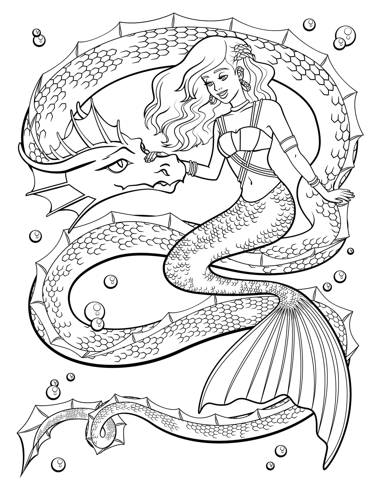 33 Fantasy Water Dragon Coloring Pages Printable 13