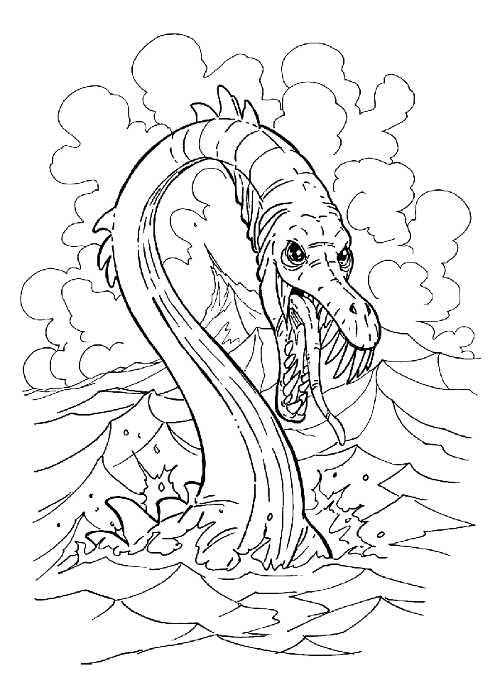 33 Fantasy Water Dragon Coloring Pages Printable 15