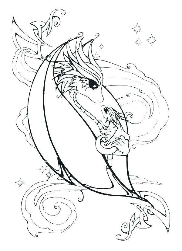 33 Fantasy Water Dragon Coloring Pages Printable 18