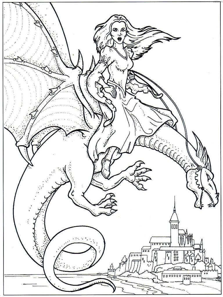 33 Fantasy Water Dragon Coloring Pages Printable 7