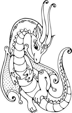 33 Fantasy Water Dragon Coloring Pages Printable 9