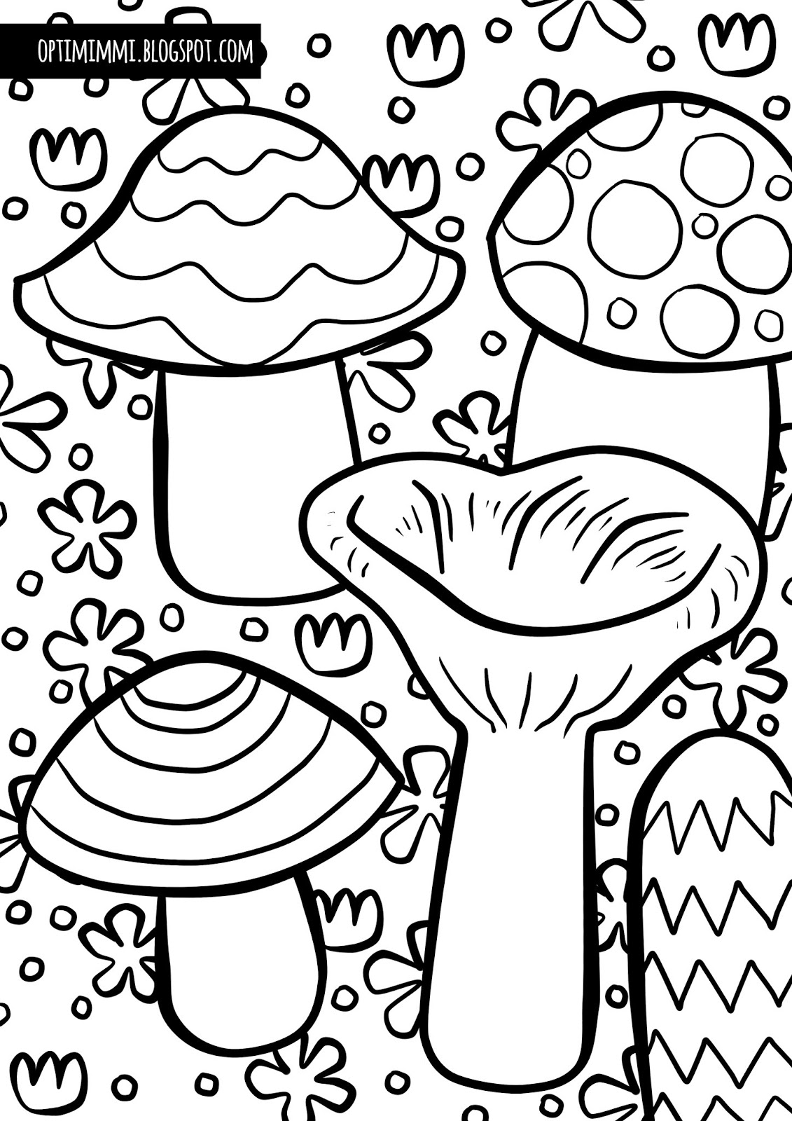 33 Mushroom Coloring Pages Printable 1