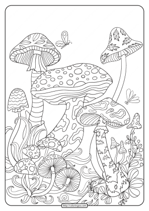 33 Mushroom Coloring Pages Printable 19