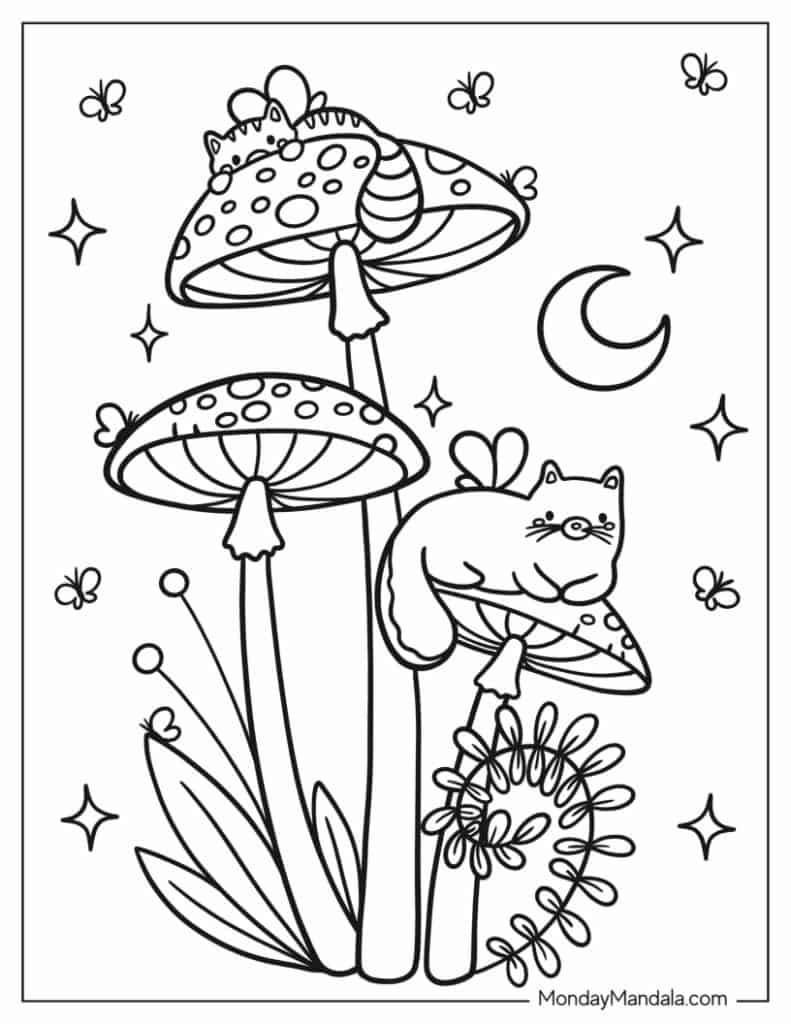 33 Mushroom Coloring Pages Printable 35