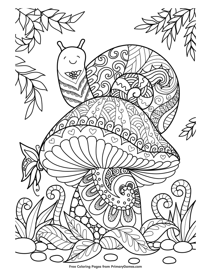 33 Mushroom Coloring Pages Printable 7