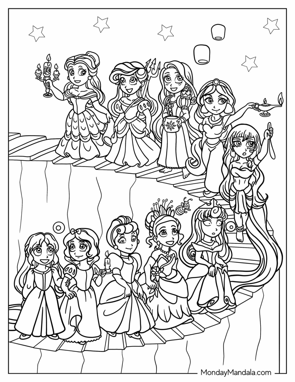 34 Disney Princess Face Coloring Pages Printable 11