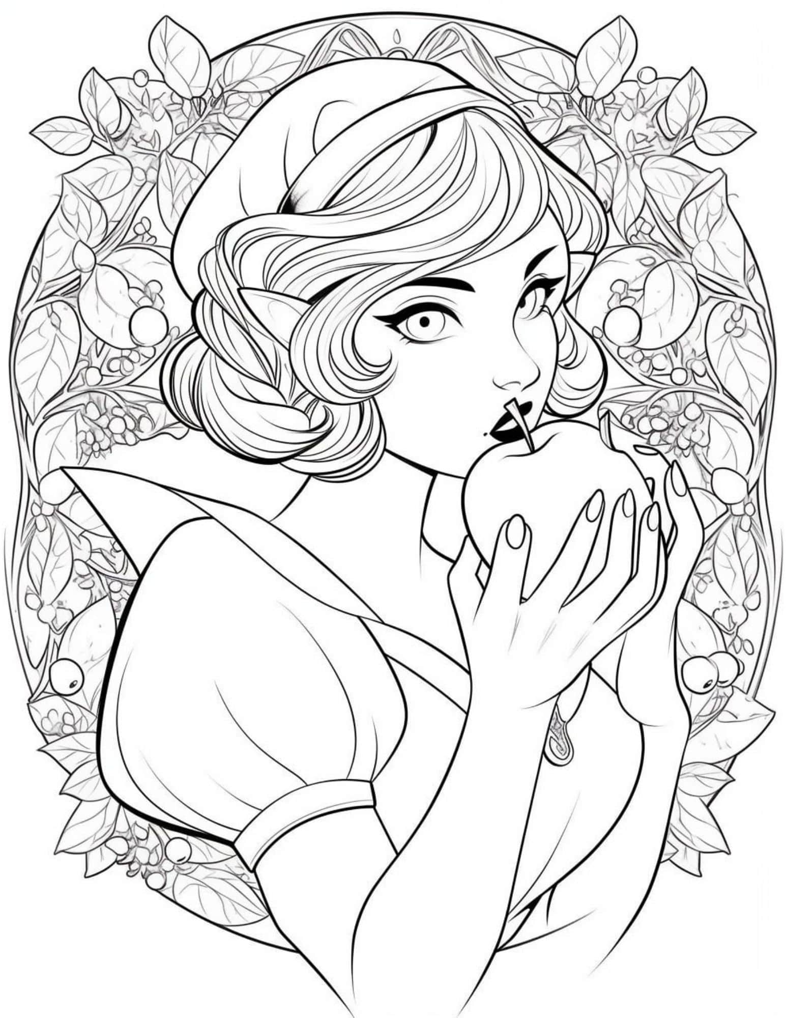 34 Disney Princess Face Coloring Pages Printable 4