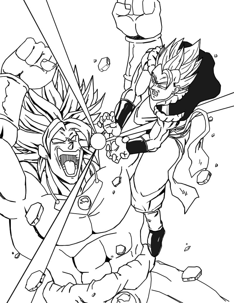 34 Gogeta vs Broly Coloring Pages Printable 1