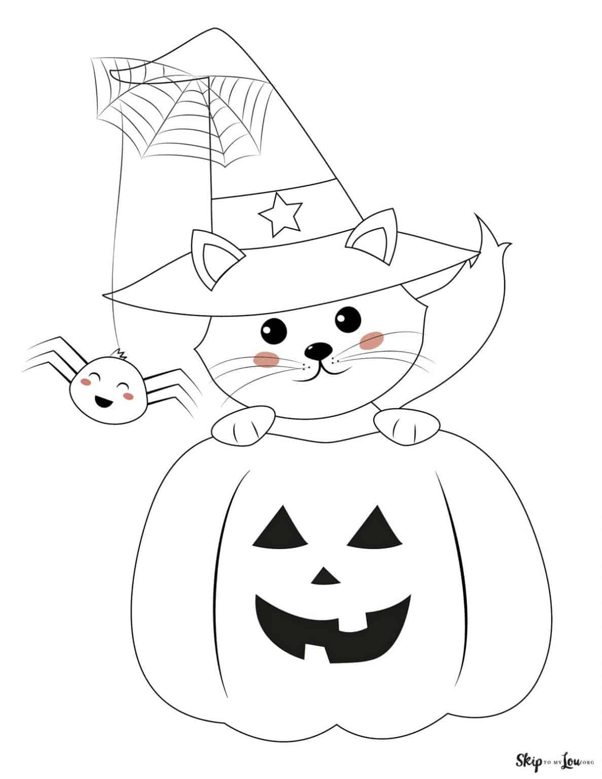 34 Halloween Cat Coloring Pages Printable 12