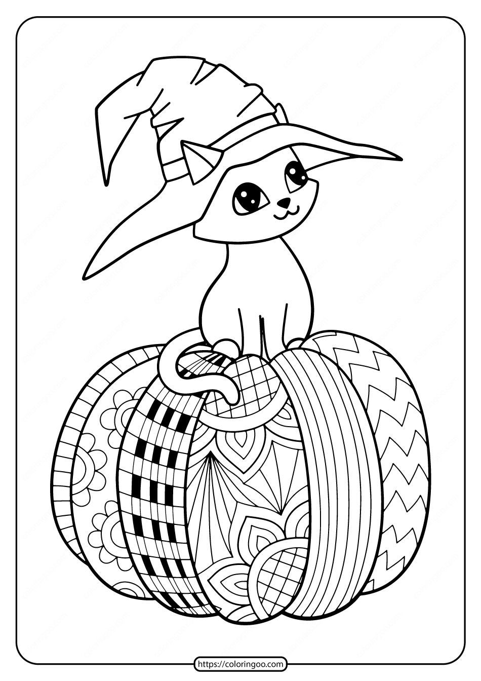 34 Halloween Cat Coloring Pages Printable 13