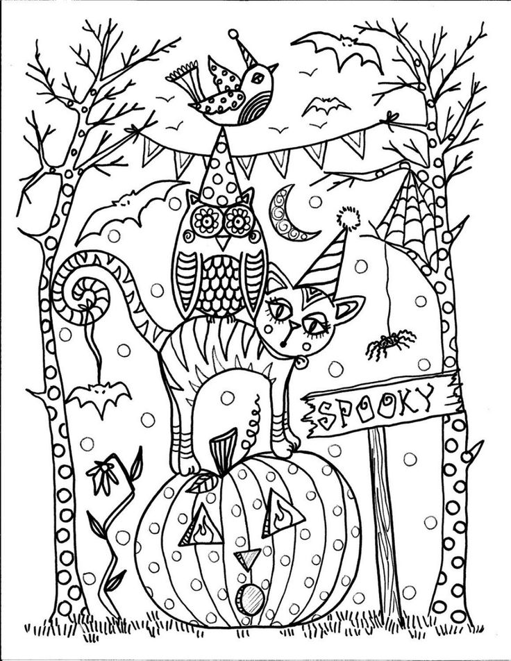 34 Halloween Cat Coloring Pages Printable 18