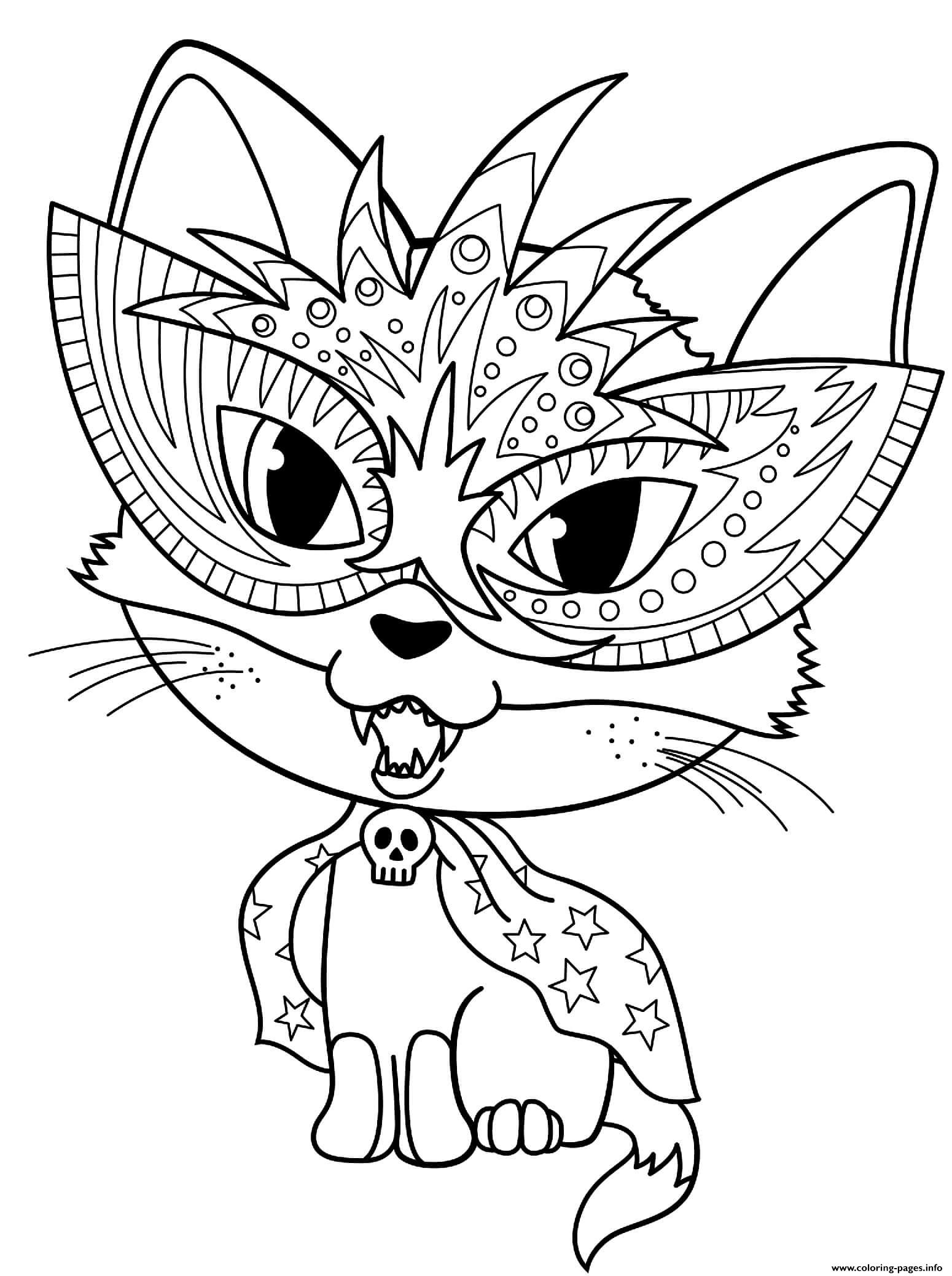 34 Halloween Cat Coloring Pages Printable 19