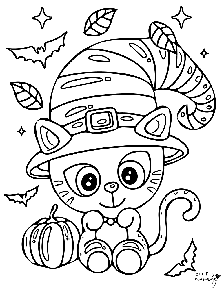 34 Halloween Cat Coloring Pages Printable 30