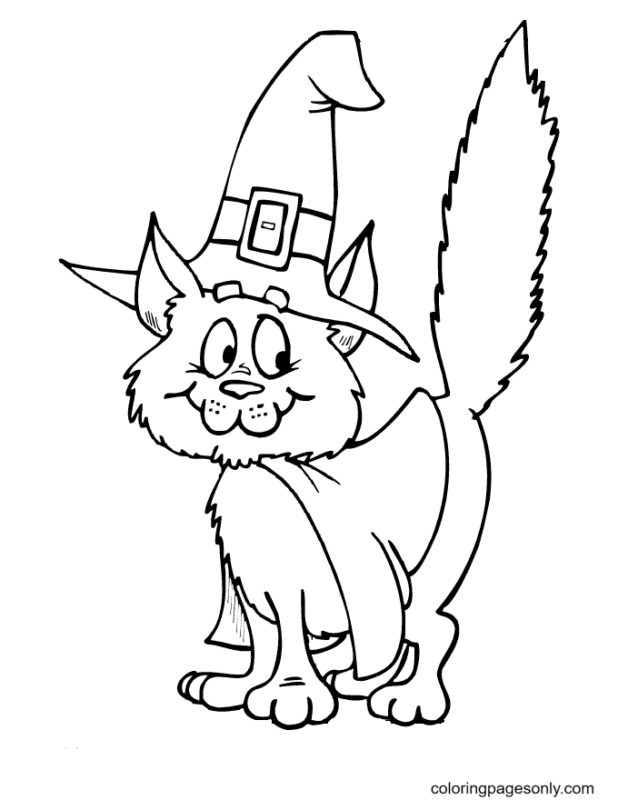 34 Halloween Cat Coloring Pages Printable 33