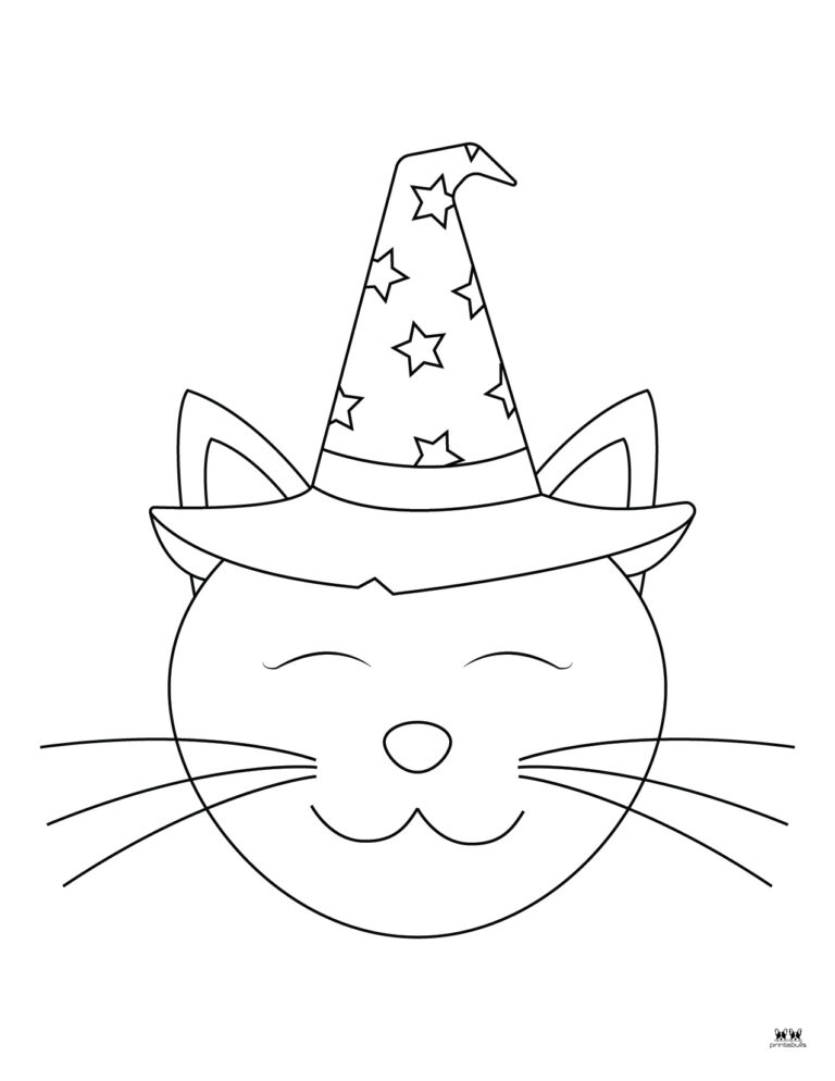 34 Halloween Cat Coloring Pages Printable 5