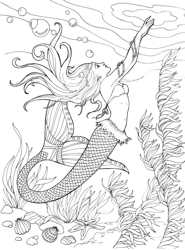 34 Lovely Mermaid Coloring Pages Free Printable 11