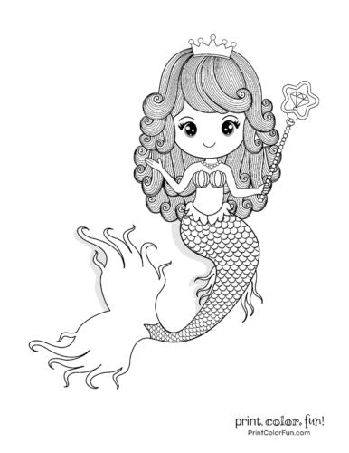 34 Lovely Mermaid Coloring Pages Free Printable 16