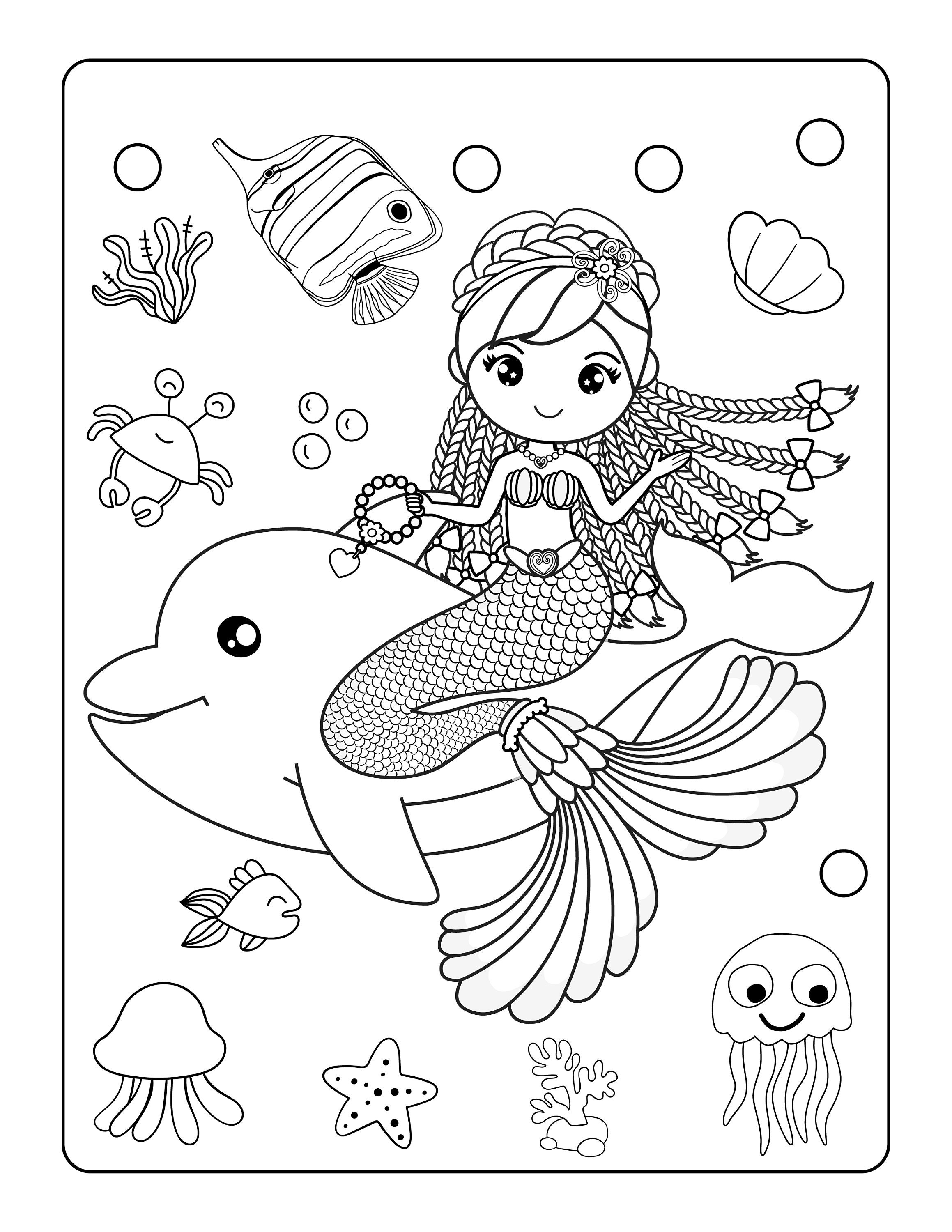 34 Lovely Mermaid Coloring Pages Free Printable 19