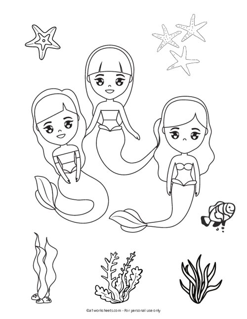 34 Lovely Mermaid Coloring Pages Free Printable 22