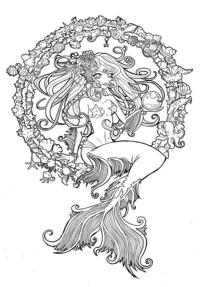 34 Lovely Mermaid Coloring Pages Free Printable 28