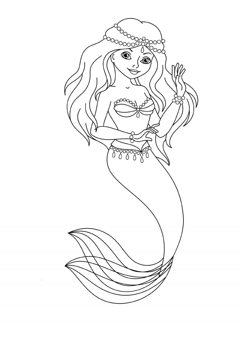 34 Lovely Mermaid Coloring Pages Free Printable 33