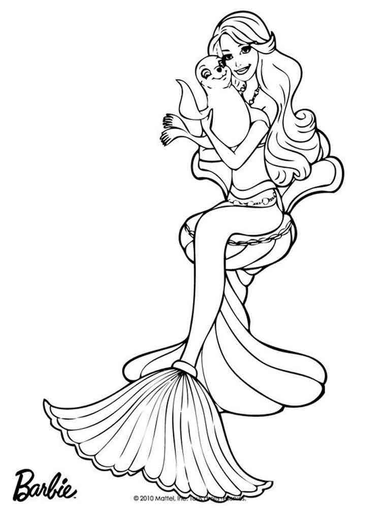 34 Lovely Mermaid Coloring Pages Free Printable 7