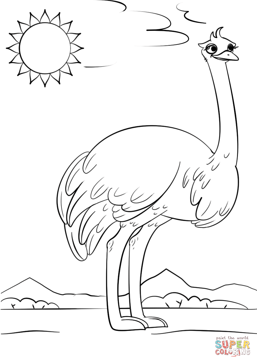 34 Ostrich Coloring Pages Printable 26