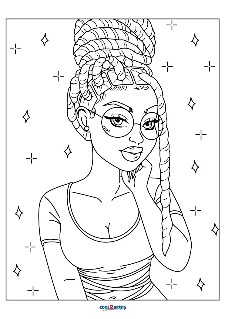 35 Aesthetic Baddie Coloring Pages Printable 17