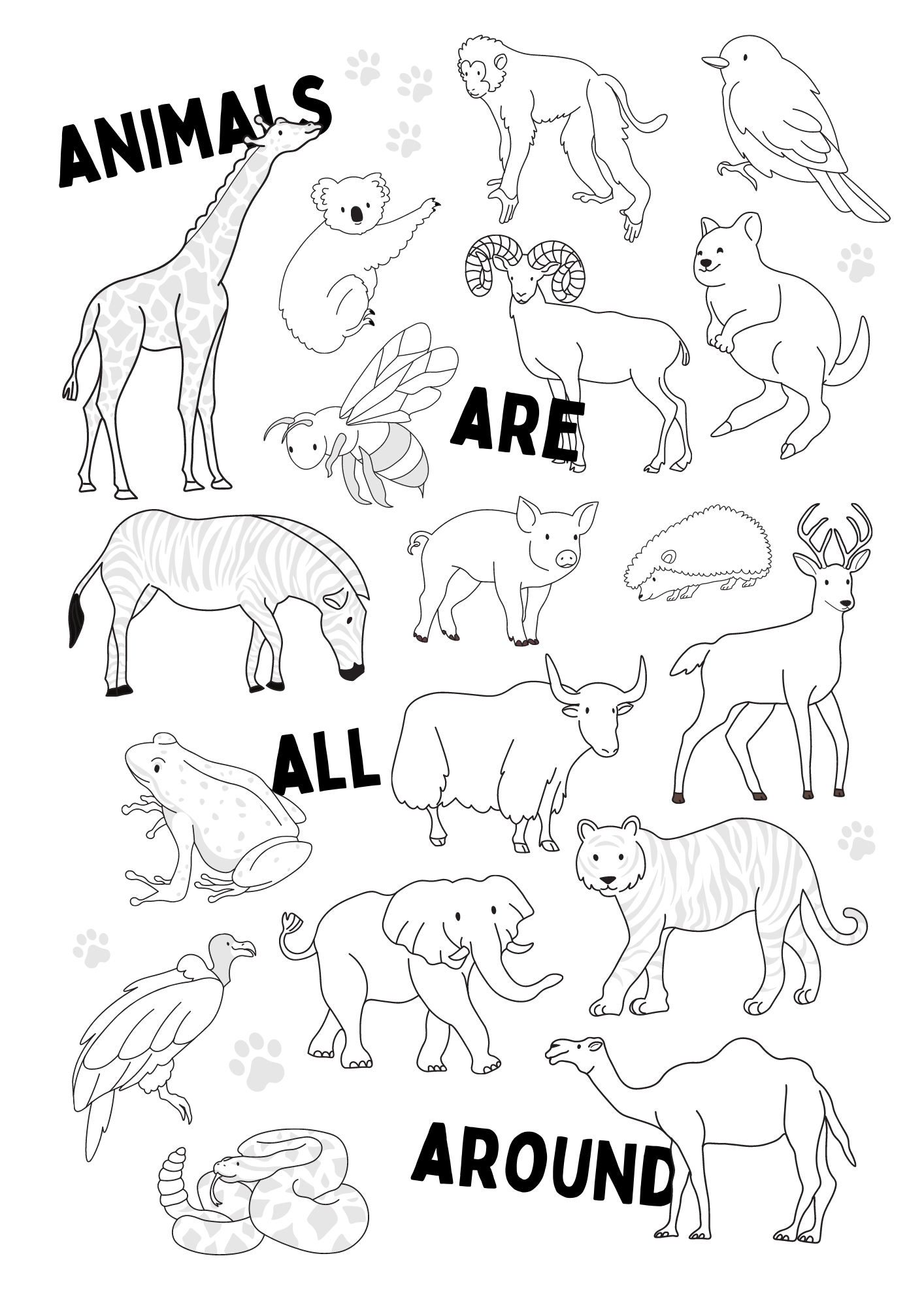 35 Cute Jungle Animal Coloring Pages Printable 21