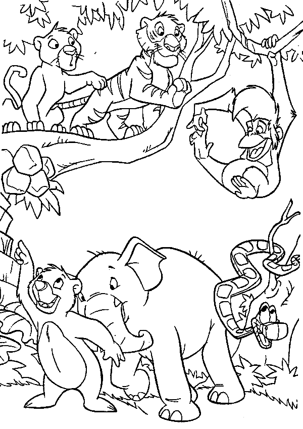 35 Cute Jungle Animal Coloring Pages Printable 3