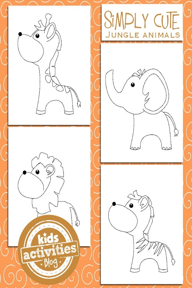 35 Cute Jungle Animal Coloring Pages Printable 6