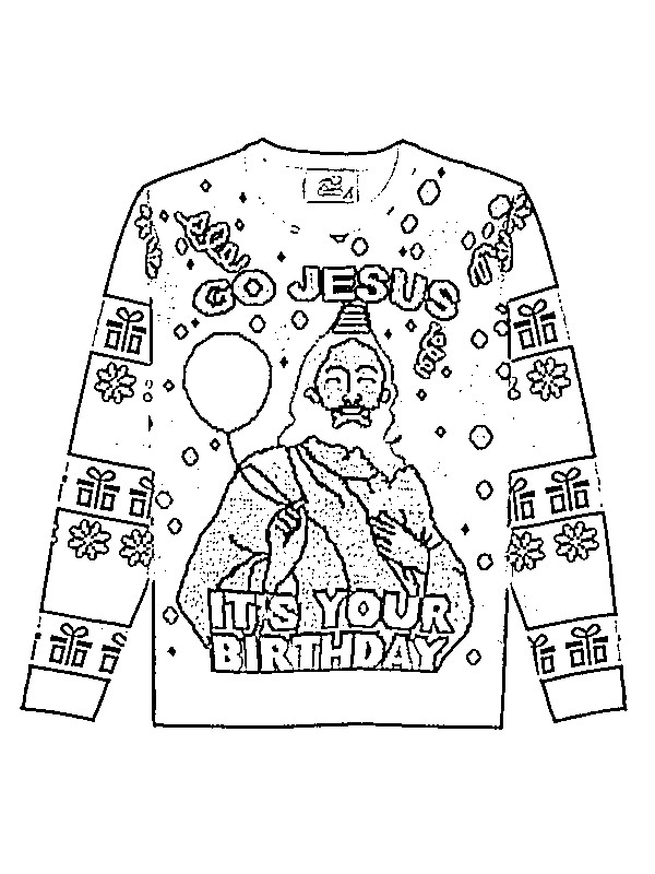 35 Festive Christmas Sweater Coloring Pages Printable 10