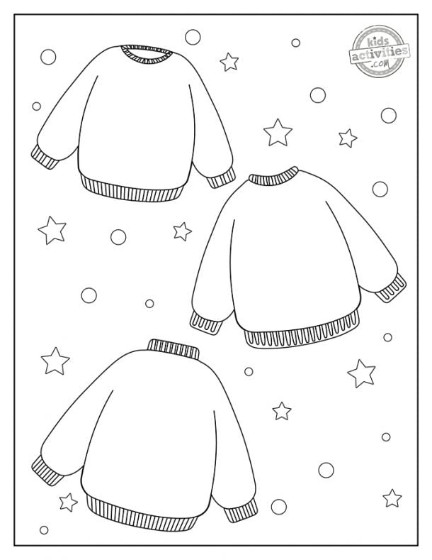 35 Festive Christmas Sweater Coloring Pages Printable 19