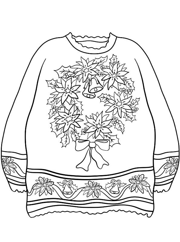 35 Festive Christmas Sweater Coloring Pages Printable 2