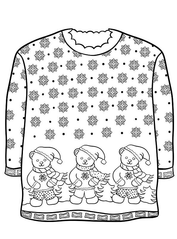 35 Festive Christmas Sweater Coloring Pages Printable 24