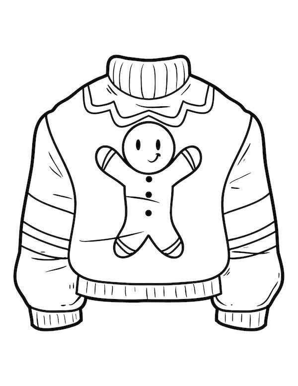 35 Festive Christmas Sweater Coloring Pages Printable 25