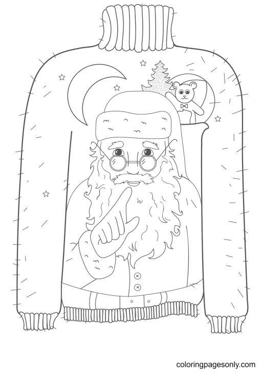 35 Festive Christmas Sweater Coloring Pages Printable 3