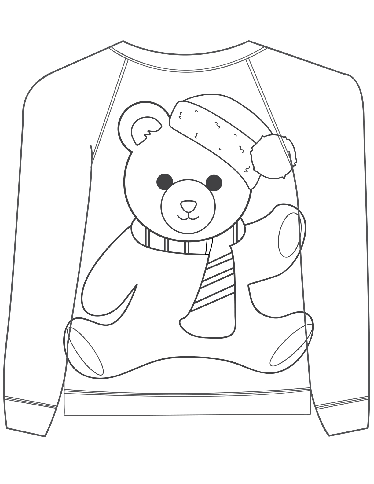 35 Festive Christmas Sweater Coloring Pages Printable 30