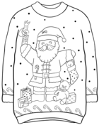 35 Festive Christmas Sweater Coloring Pages Printable 33