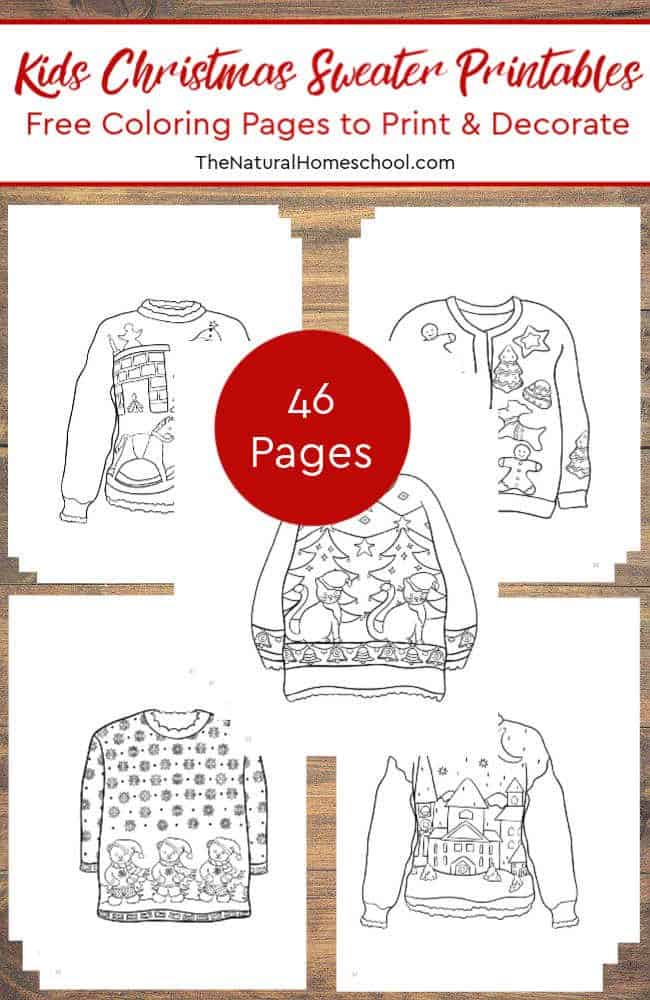 35 Festive Christmas Sweater Coloring Pages Printable 4