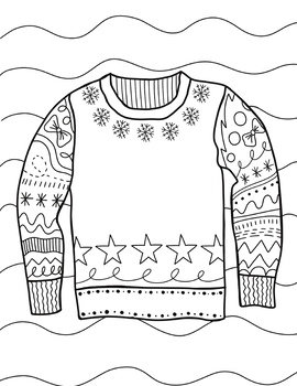 35 Festive Christmas Sweater Coloring Pages Printable 5