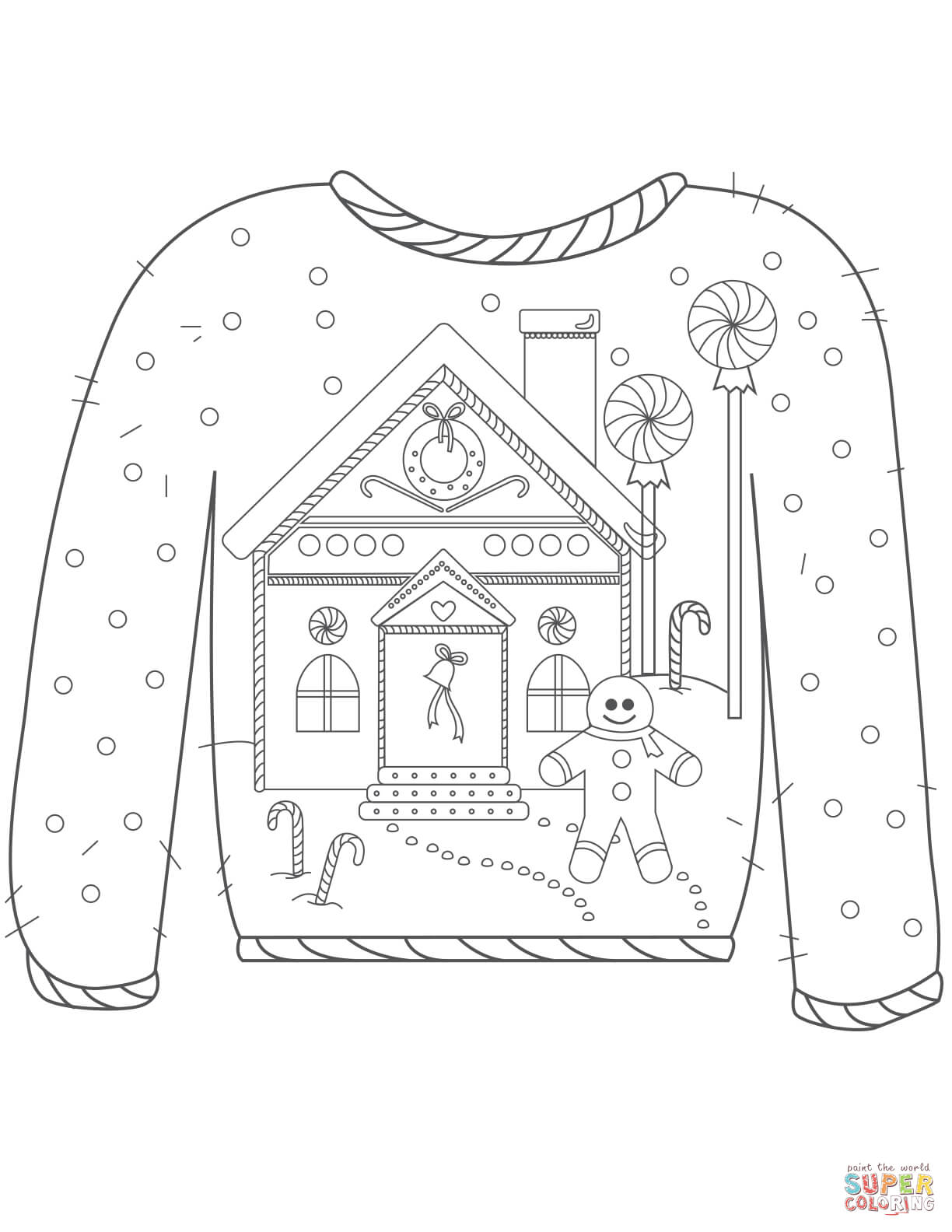 35 Festive Christmas Sweater Coloring Pages Printable 7